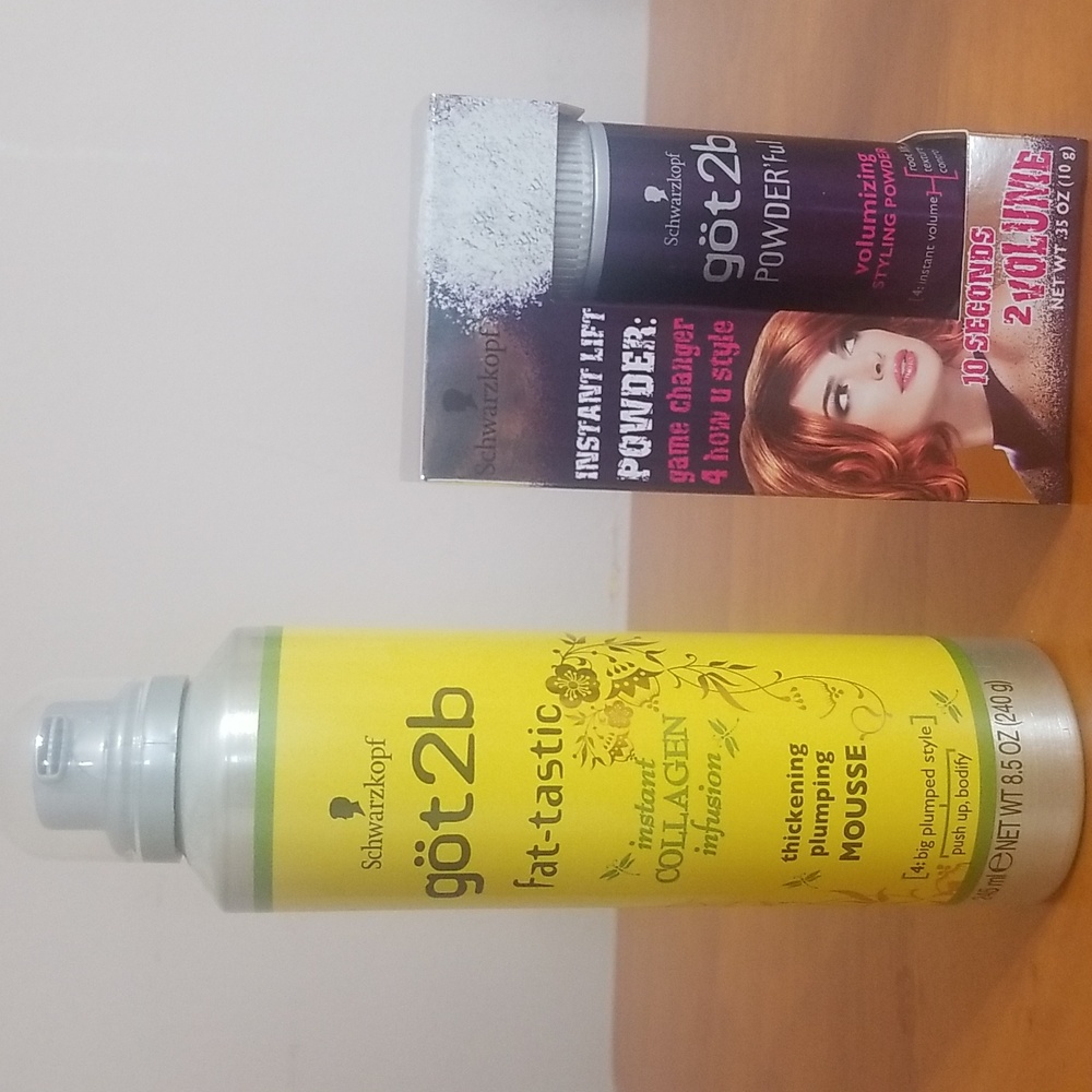 Got 2b Glued Fatastic collagen mousse and instant hair lift powder lot